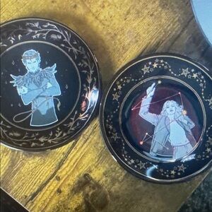 Unbranded Dinnerware Plates One Size Black Gold